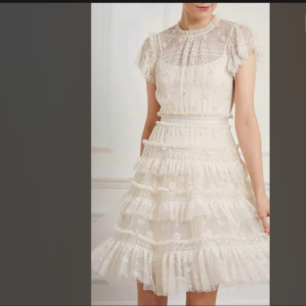 Needle and thread andromeda dress champagne NWT